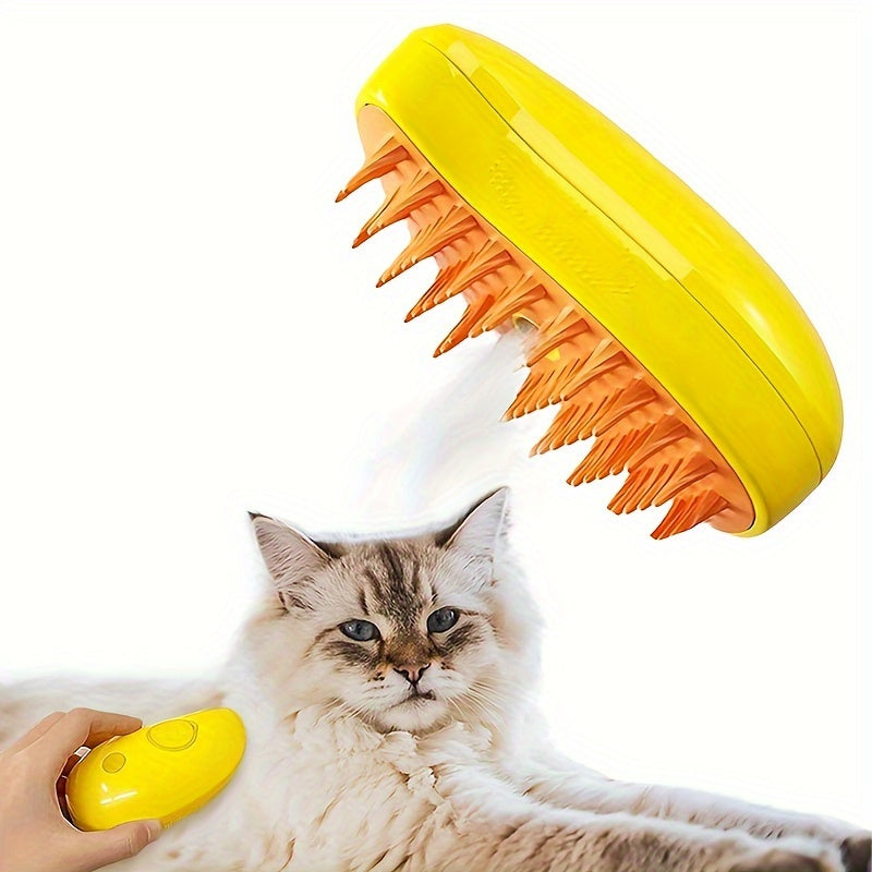 3-in-1 Cat Grooming Brush – Self-Cleaning & Massaging Tool