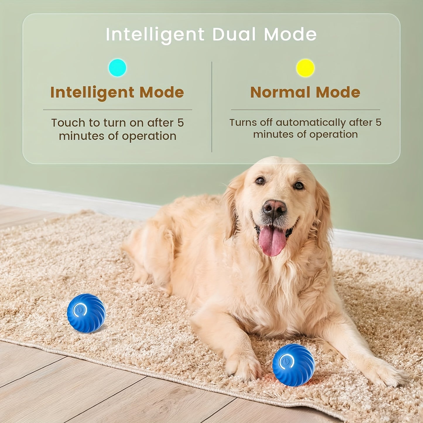 Interactive Smart Toy Ball – Automatic Rechargeable Pet Toy for Dogs & Cats