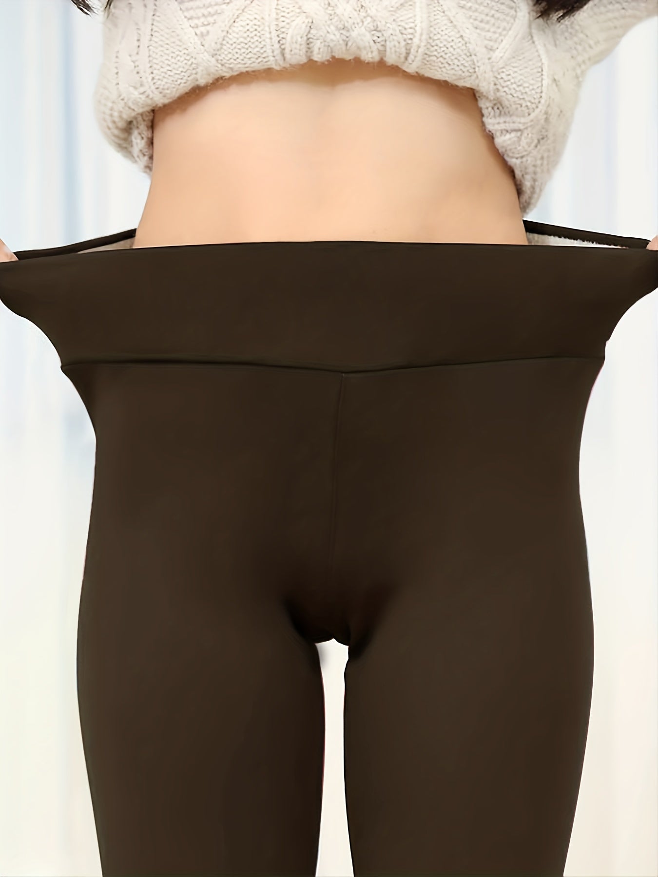 Cozy Fleece-Lined High-Waist Leggings – Warm, Stretchy & Chic Winter Essential